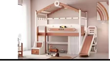 #@Factory OEM/ODM Wooden Bunk  - Bunk Bed With Stairs And Slide 评论和价格