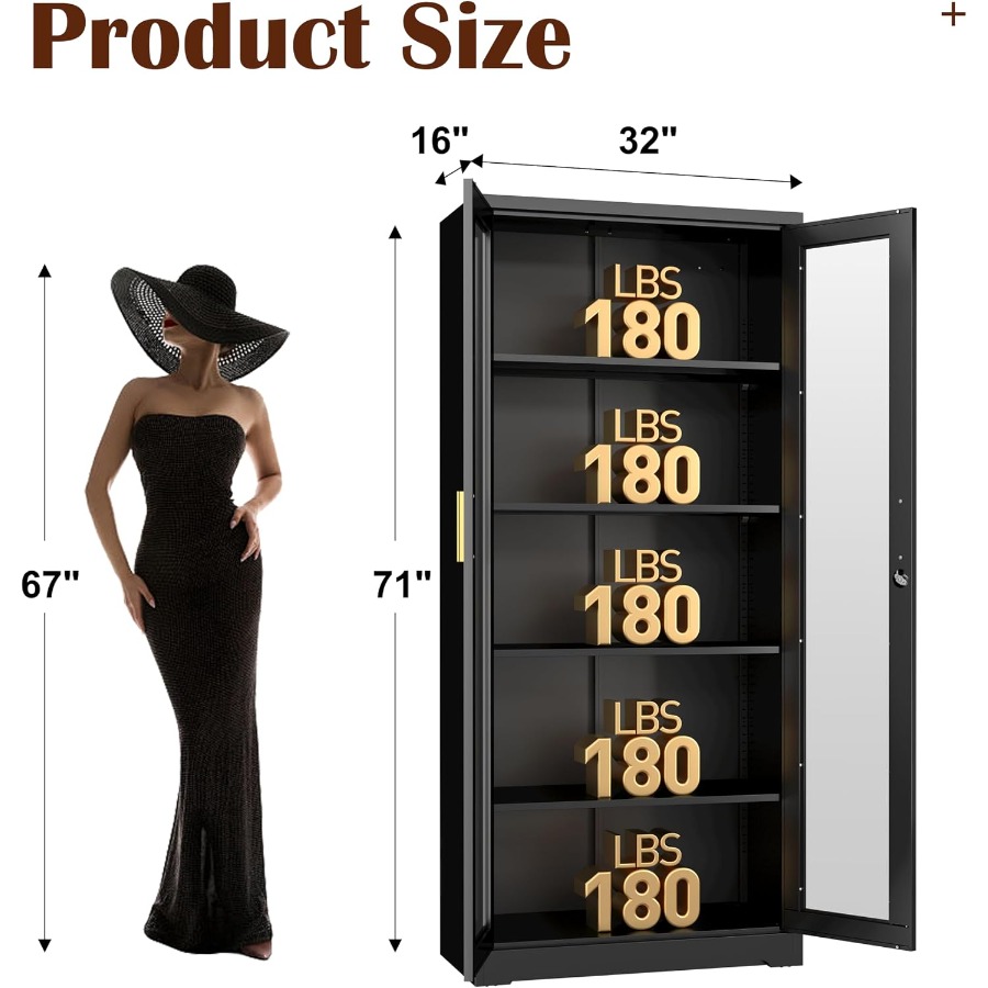 71 Glass Display Cabinet with  - Storage 评论和价格