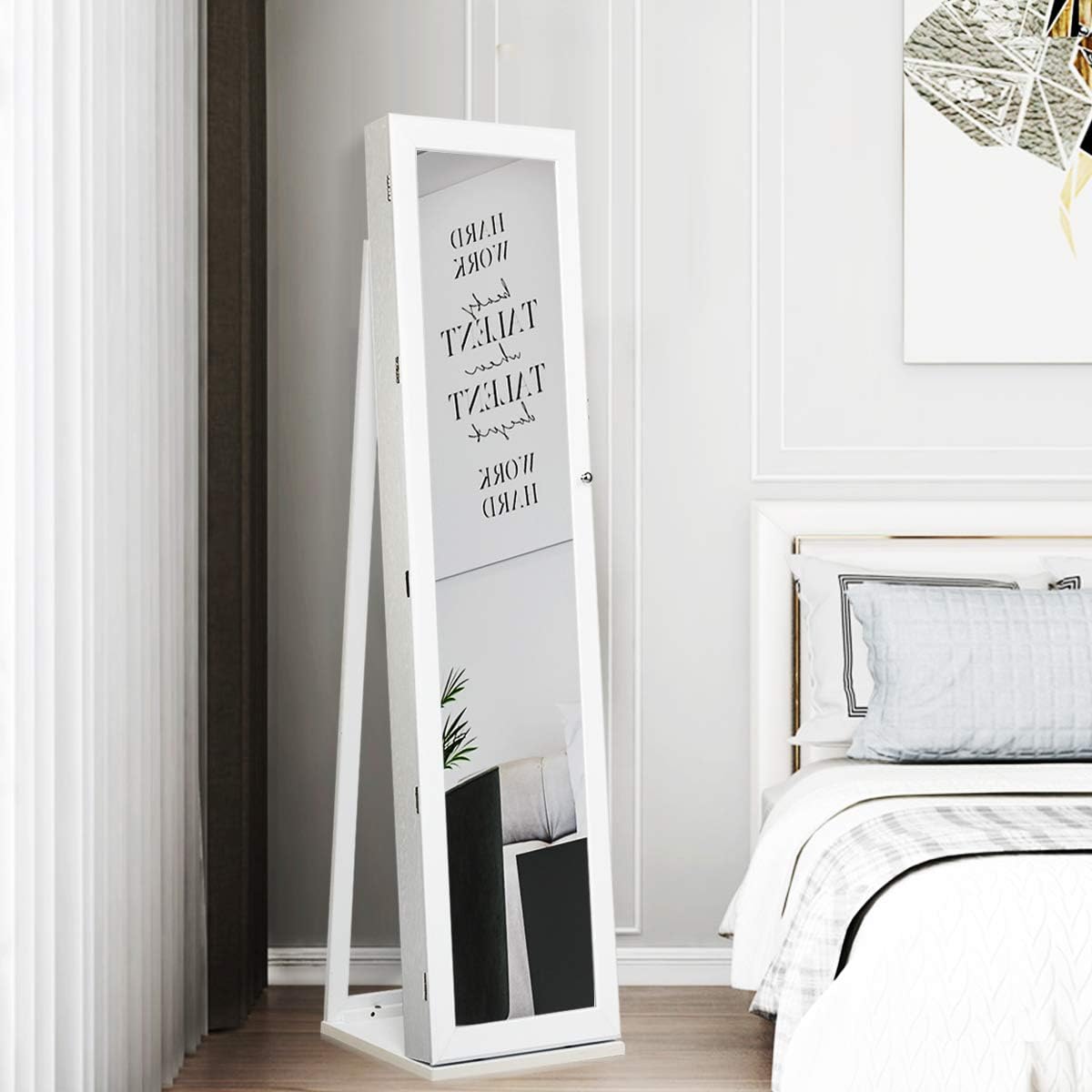 Standing Jewelry Armoire with  - Full Length Mirror Jewelry Armoire 评论和价格